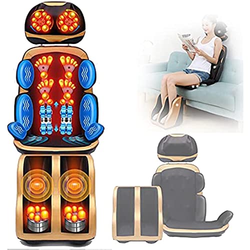 Colchoneta De Masaje Eléctrica De Cuerpo Completo, Cojín De Silla De Masaje Multifuncional 16 Cabezales De Masaje Profundo Para Amasar, Para Aliviar El Dolor De Cuello, Espalda, Cintura Y Piernas