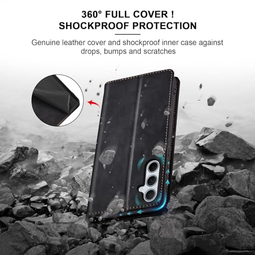 Image of Jasonyu Flip Wallet Case for Samsung Galaxy A35,Black