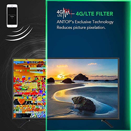 Antop Tv Antenna Indoor - 50 Miles Range Digital Amplified Hdtv Antenna With Omni-Directional 360 Degree Reception And 10Ft Coaxial Cable - Built-In 4G Lte Filter 4K Uhd Tvs(At-206B) #TOP3