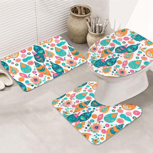 Tapis de douche antidérapant lot de 3 tapis WC lavable pour sol sec - 2