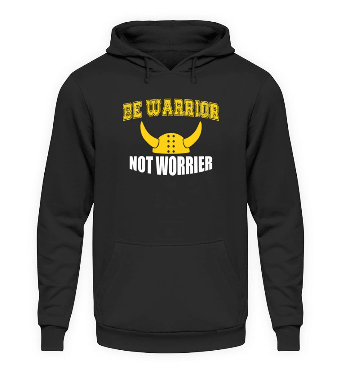 Pull à capuche noir Be Warrior unisexe taille XXXXXL pour un style confort au quotidien