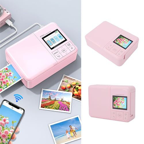 Image of Photo Printer, 2x3 Mini Portable Color Picture Printer, 600 DPI Wireless WiFi Bluetooth Inkjet Technology Photo Maker for iOS Android Smart Phone