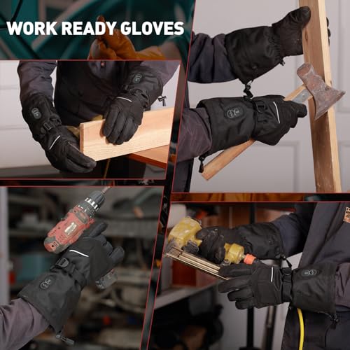SNOW DEER Heated Gloves for Men Women - Rechargeable, Waterproof, Cut-Resistant with Touchscreen for Winter Outdoor Work,Camping Warmer,X-Large,Black by SNOW DEER - Image 7