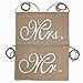 Koker Mr and Mrs Burlap Banner Chair Signs Garland for Vintage Rustic Wedding, Bridal Shower, Engagement Party Decorations, 2pcs