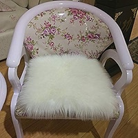 Coussin De Chaise En Fourrure Douce Et Moelleuse - Housse De Chaise En Fausse Fourrure De Mouton - Pour Maison, Bureau, Restaurant, Chaise - 50 Cm De Diamètre