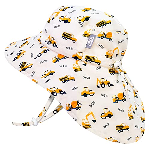 JAN & JUL Xplorer Large Brim Sun-Hat for Toddler Boy with UV Protection (L: 2-5 Years Little Diggers)