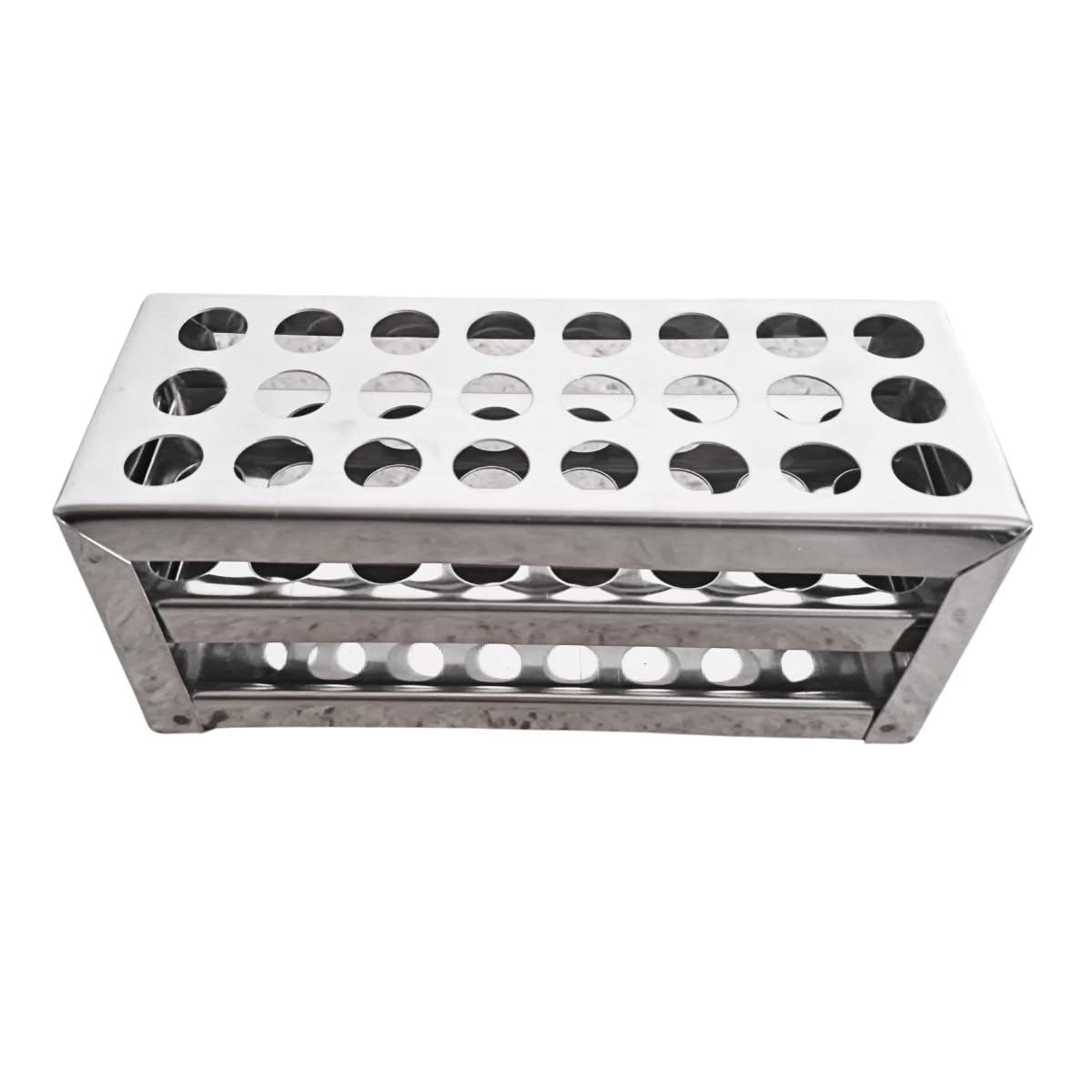 AANIJ® Test Tube Stand Stainless Steel 304 grade, Size 13 mm × 24 Holes Test Tube rack for Laboratory Pack of 1-image-13
