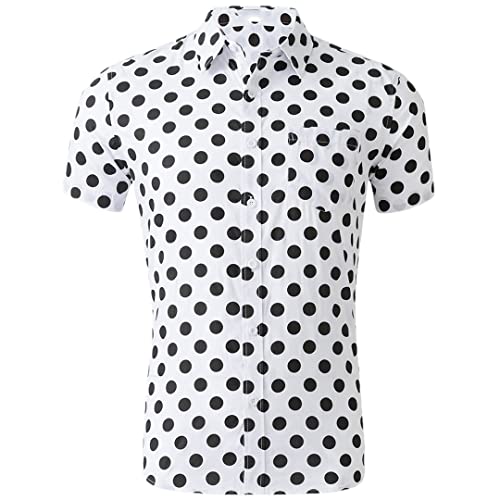 Chemise à pois pour homme en version affaires vintage premium