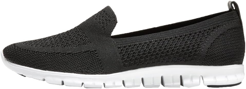 Cole Haan Women's Zerogrand Stitchlite Slip ON Loafer Moccasin, Black Knit/Leather, 7