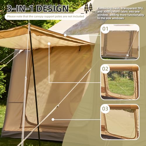 Carpa Inflable Camping 10 Personas 4 Estaciones Beige miniatura 5