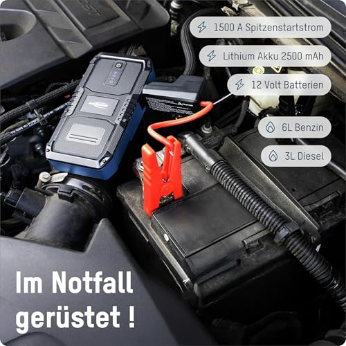 Batería de Arranque de 1500 A y 12 V con Linterna para Coches y Barcos 3