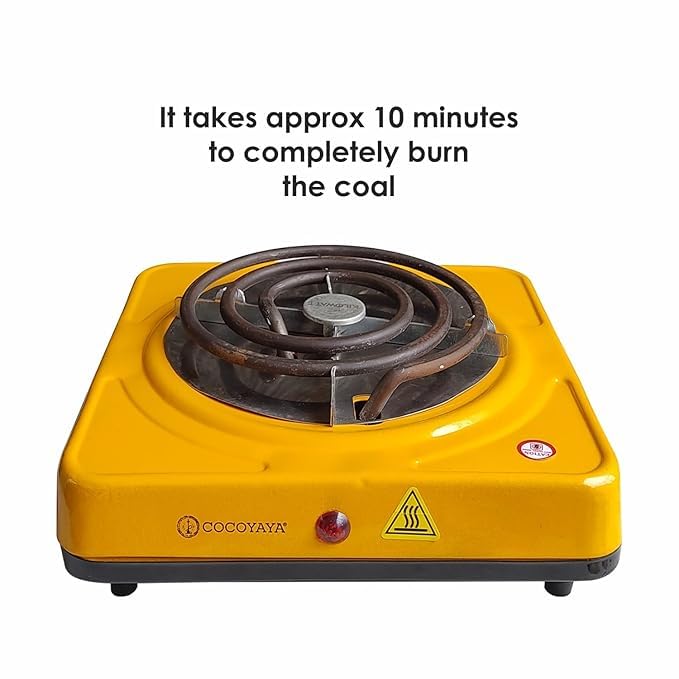 Image of COCOYAYA 1000 (Watt) Coil Electric Stove /Open Coil Stove /Hot plaate All Hookah Yellow