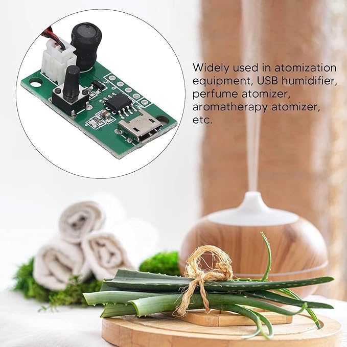 Image of SP Electron Type C 5v DC Ultrasonic Piezoelectric Humidifier Moisture Atomizing Chip Mist maker circuit Board for Electronic DIY Projects, Home and Office Atomizer etc
