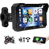 Motorcycle GPS CarPlay Screen with Motorcycle Design Holder, Wireless Carplay and Android Car,...