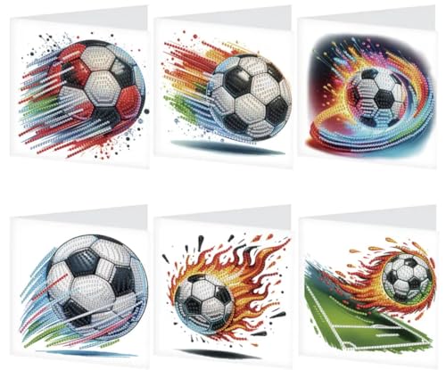 Cartes de vœux football adultes Syntego - Lot de 6 avec motif flamme