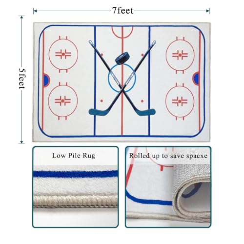 Tapete decorativo hockey 5x7 lavable antideslizante miniatura 2