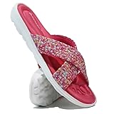 LADIES WOMEN MEMORY FOAM FLIP FLOPS HOLIDAY POOL GYM BEACH SUMMER FLAT MULES SANDALS SIZE (FUCHSIA, UK Footwear Size System, Adult, Women, Numeric, Medium, 6)