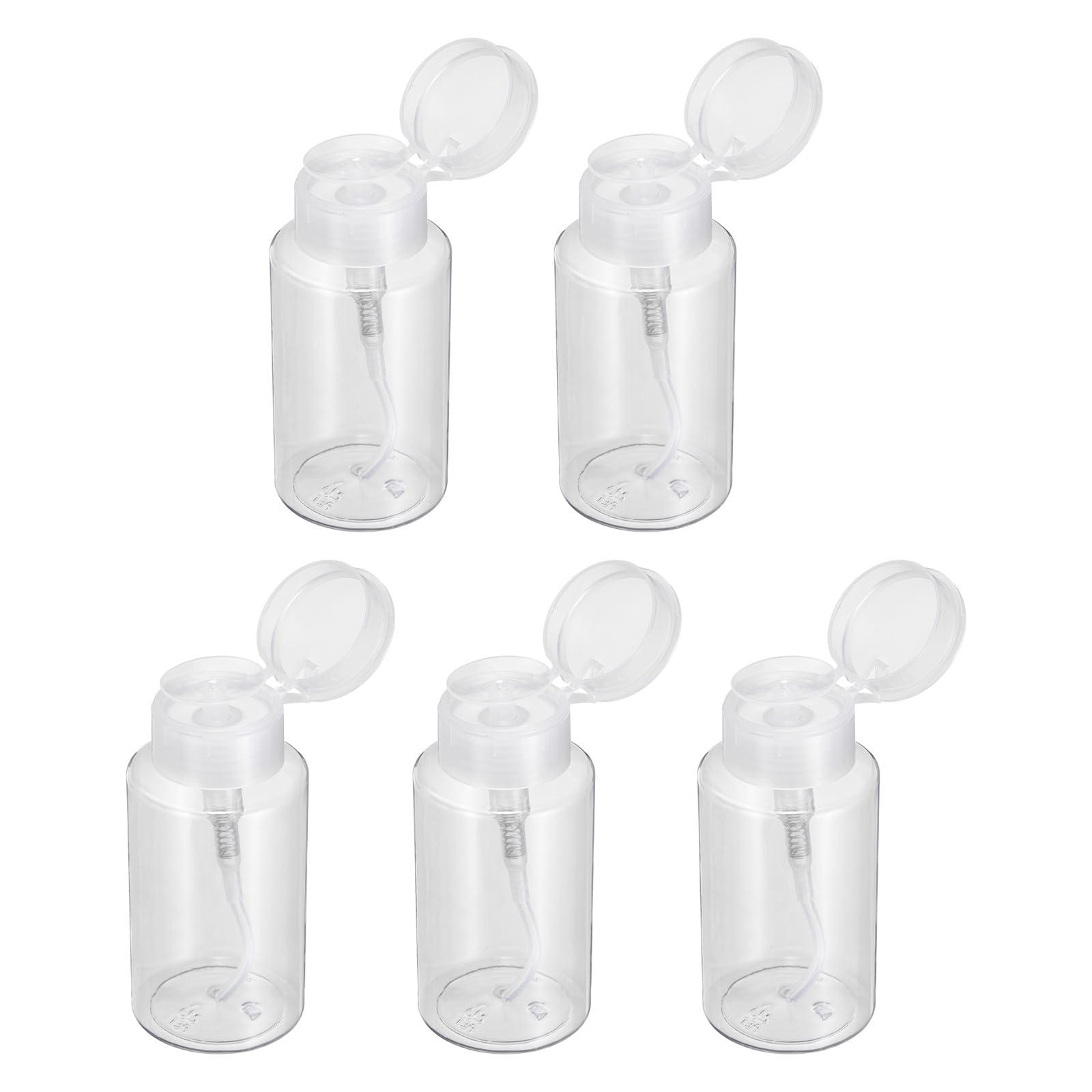 Distributeur à pompe 200ml en plastique pour dissolvant et démaquillant x5