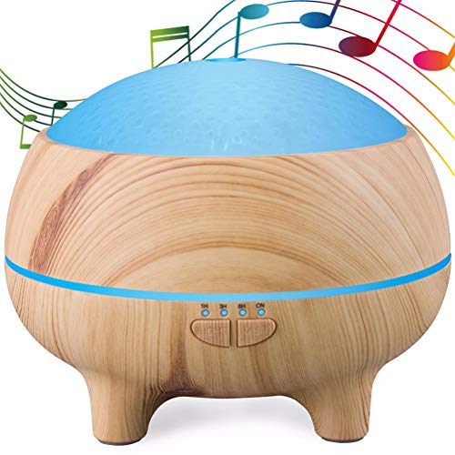 Musik Aroma Diffuser 300ml Bluetooth-Lautsprecher Oil Düfte Luftbefeuchter mit 15 Farbwechsel LED Nachtlichter 4 Zeitmodi Wasserlose Power-off für