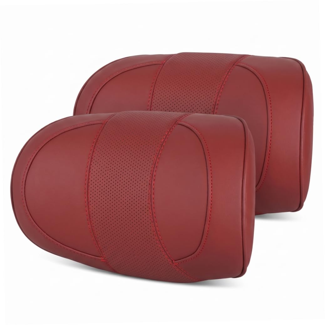 Ngbbby Neck Pillow For Car, 2 Pack Car Neck Pillow Ergonomic Memory Foam Headrest With Removable Skin-friendly Leather Cover
