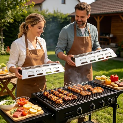 Cubre llamas para barbacoa para evitar llamas altas con este protector universal de acero 3