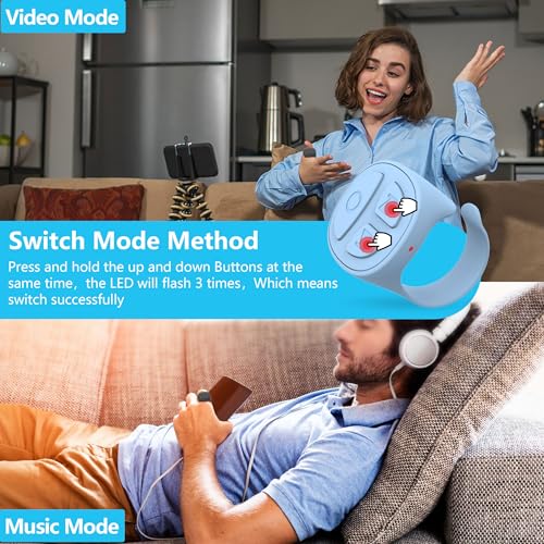 Image of TikTok Scrolling Ring, Bluetooth Camera Remote Control, Scrolling Ring Remote for iPhone TIK Tok Facebook YouTube Instagram Android Phone, Auto Tapper for TikTok Live (Blue)
