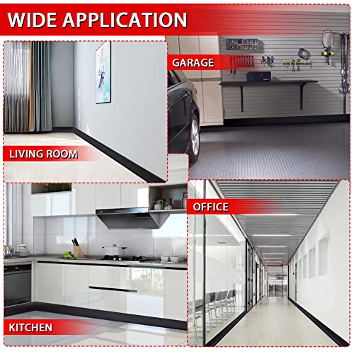 Base de vinilo para pared de 6 pulgadas x 20 pies rodapié autoadhesivo negro 6