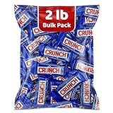 Bulk Pack Crunch Chocolate Bar Fun Size | 2 Pounds 0.45 oz Bars Creamy Milk Chocolate and Crisped Rice, Individually wrapped Chocolate Bar Snacks | Over 70 Bars