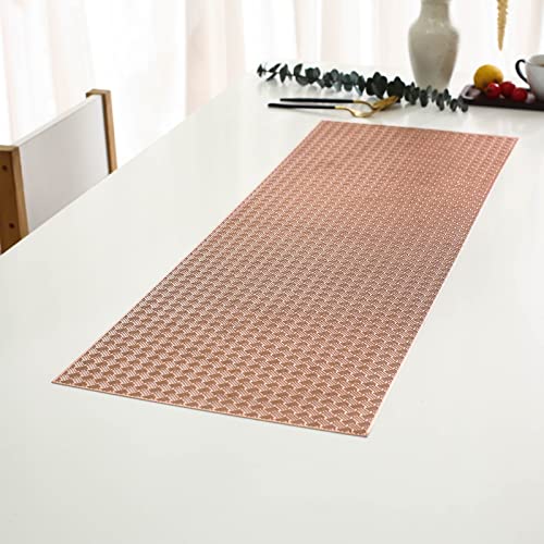 Hosoncovy Hollow Table Runner Non-slip Decorative PVC Table Mats Placemat Heat Resistant Mats for Home Party Kitchen Dining Wedding Decor (92CM X 33CM) (Rose Gold) - Image 3