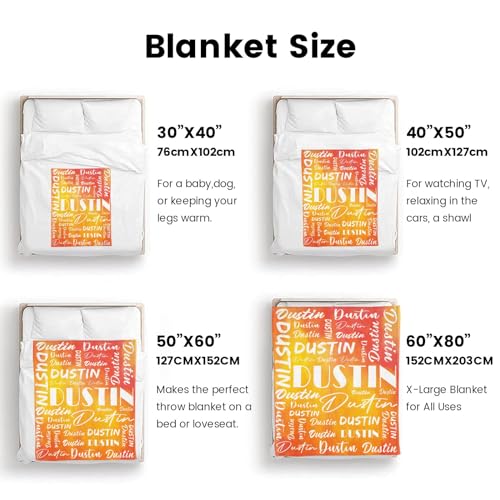 Name Blanket Personalized Name Blanket Customized Blanket with Name Text for Adult Kid Birthday Christmas Mothers Fathers Valentines Day Gift