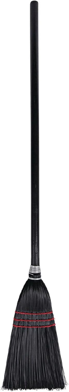 Boardwalk BWK951BP Flag Tipped Poly Bristle 37 in. - 38 in. Length Lobby Broom - Natural/Black (1 Dozen)