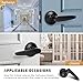 KNOBWELL 3 Pack Black Interior Door Handles Door Levers, Classic Passage Door Levers Closet Door Handle Non-Locking, Matte Black Passage Door Lever for Left or Right Handing (No Lock)