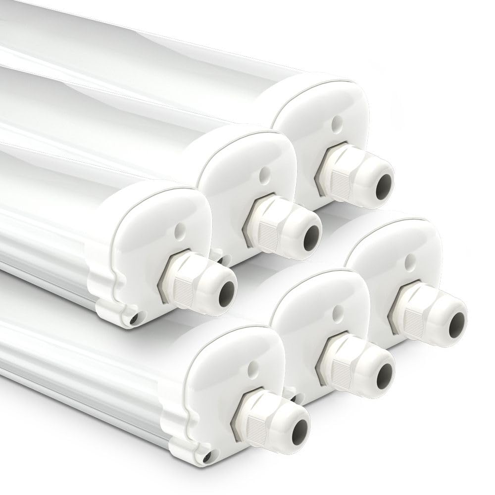 V-TAC - 6er LED Feuchtraumleuchte 150 cm - 48W 3840 Lumen - IP65 Wasserdicht Wannenleuchte - Verlinkbar - 4000K Neutralweiß - Leuchtstofflampen