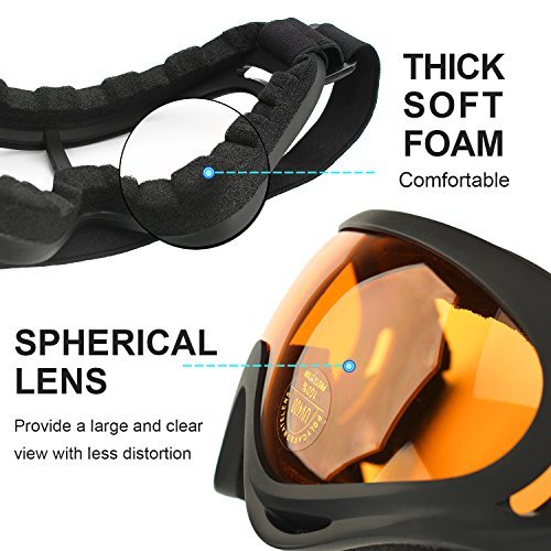Image of COOLOO Ski Goggles, 2 Pack Snow Goggles Snowboard Goggles for Men Women Kids - UV Protection Foam Anti-Scratch Dustproof