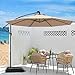 Giantex 10ft Offset Patio Umbrella, Beige, Outdoor Hanging Market Umbrella with Crank & Cross Base, Easy Tilt Adjustment, 96% Sunlight Protection