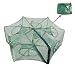 Portable Folded Fishing Net Fish Shrimp Minnow Crayfish Crab Baits Cast Mesh Trap Automatic, Easy Use Hexagon 6 Hole Cage Crab Fish Minnow Crawdad Shrimp (Foldable 2040cm)