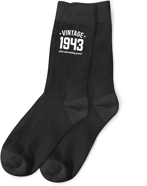 D Design Invent Print! 80th Birthday Gift Socks Men's Funny Present Keepsake for 80 Year Old Size 6-11