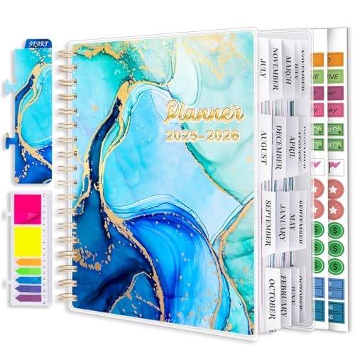 Planner 2025-2026, 18 Months Academic Daily Weekly Monthly Planner Yearly Agenda July. 2025–Dec. 2026, 7.9' x 9.8', Page Tabs, Separator Page, Pocket Folder, Bookmark, Stickers, Sticky Note Set