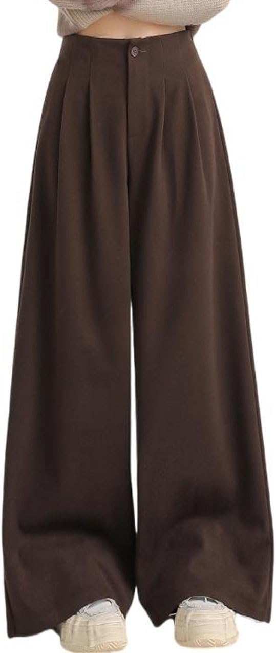 Elastic Waist Straight-Leg Casual Pants for Women in Autumn,Loose Wide-Leg Pants