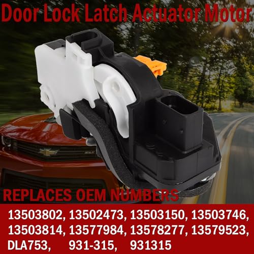Image of Front Right Passenger Side Door Latch Lock Actuator Compatible with Chevy Equinox Volt Cruze Malibu GMC Terrain Cadillac SRX, Replaces 931-315 13503802 13578277