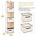 MaidMAX 6 Tiers Cloth Hanging Shelf with a Widen Strap, 3 Foldable Drawers, 6 Side Pockets and Divided Panels for Closet Organizer, Beige, 53 Inches High