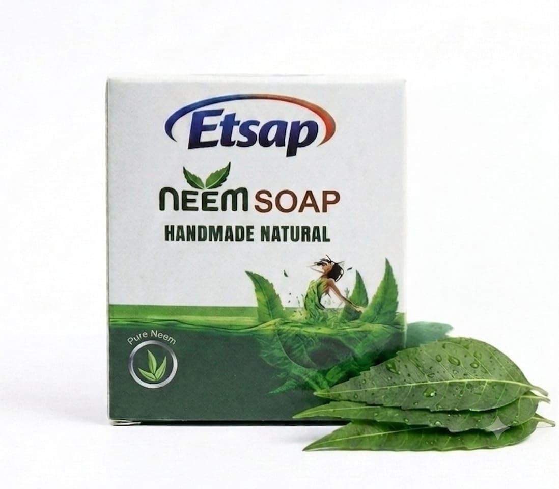 ETSAP(300 Gms Pack Of 3)) Handmade Natural Neem Soap 100% Organic | 100% Handmade & Natural Neem Bath Soap-image-46