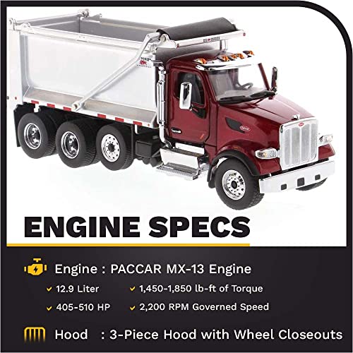 Camión Volquete Peterbilt Modelo 567 1:50 Rojo Metálico miniatura 3