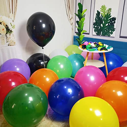 Image of 200 Pack 18 Inch Latex Balloons - 18 Colors, Bulk Balloon Decor for Birthdays, Weddings & All Party Events
