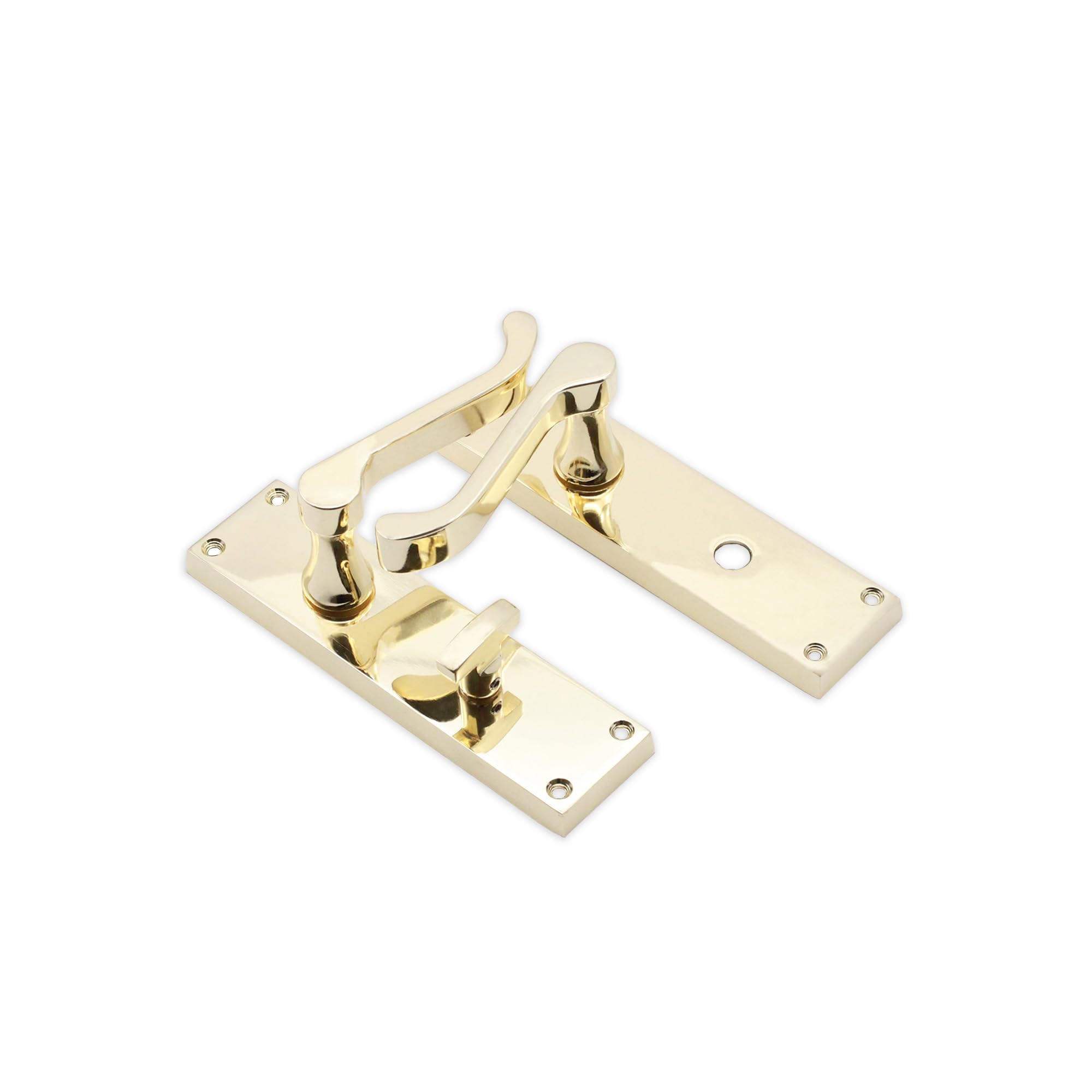Tirador De Puerta Estilo Victoriano - Cromo Pulido - Juego De Manetas Para Baño O Interior - Incluye Tornillos Y Eje De 8mm
