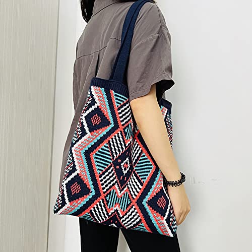 Image of Shoulder Handbag Bohemian Crochet Everyday Tote Hippie Hobo Bag