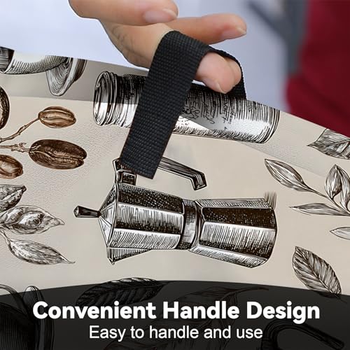 Image of Universal Coffee Maker Cover, Durable Polyester Lightweight Long-Lasting Dustproof Cotton Blend Appliance Protector for Kitchen Countertops (Gray and Brown)