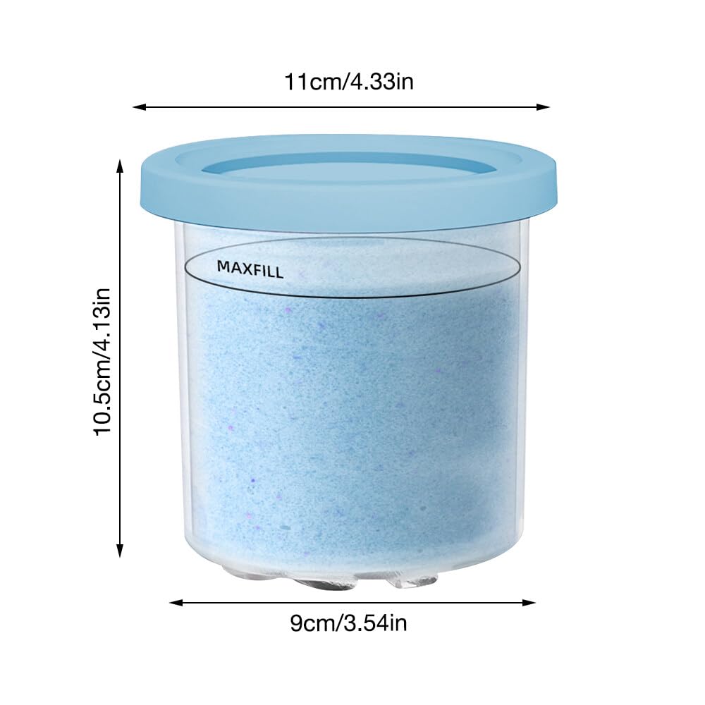 Macchina Per Ghiaccio Set 4 Contenitori Per Ninja Creami NC300EU - 16oz | Compatibili Con NC299EU, NC301EU | Senza BPA NC300EU NC301EU - 7