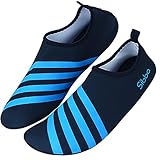 Unisex Barefoot Water Skin Shoes for Beach Swim Surf Yoga Exercise,Blue, Large