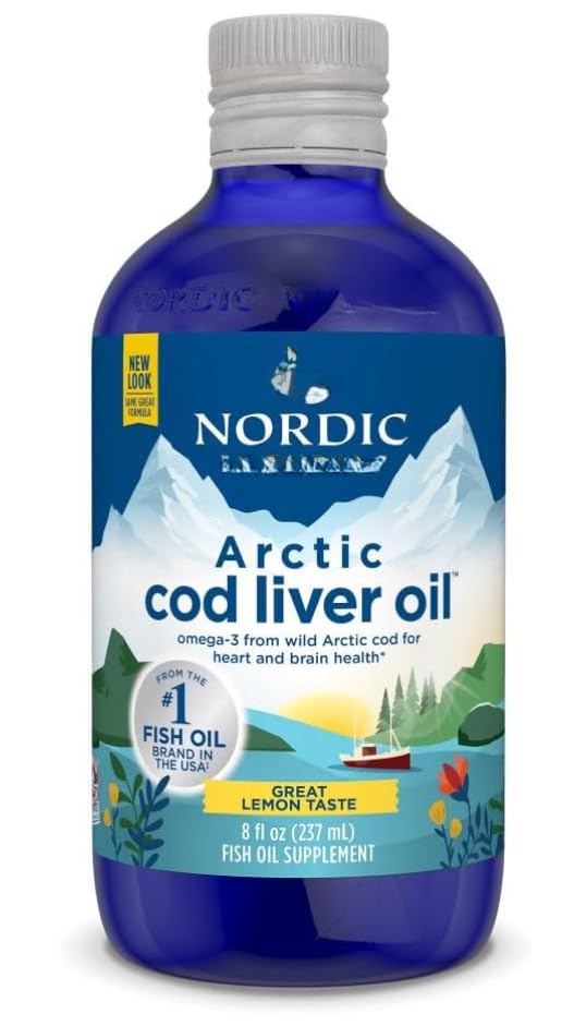 Nordic's Arctic Bacalao - Aceite de hígado de bacalao, 1060 mg, sabor a limón, 237 ml